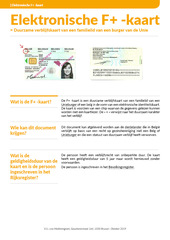 Info fiche. F+ -kaart.