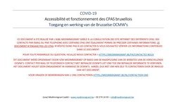 Accessibilité et fonctionnement des CPAS bruxellois